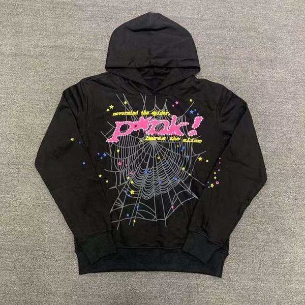 

men's hoodies sweatshirts pink nevermind the spider sp5der hoodie men women hip hop young thug sweatshirts loose fit 555555 pulloverscr, Black