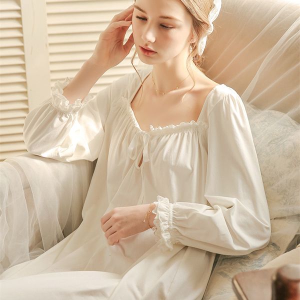 

women's sleepwear white nightgown sleepwear lady spring autumn long sleeve nightdress loose women princess nightgowns comfortable 23022, Black;red