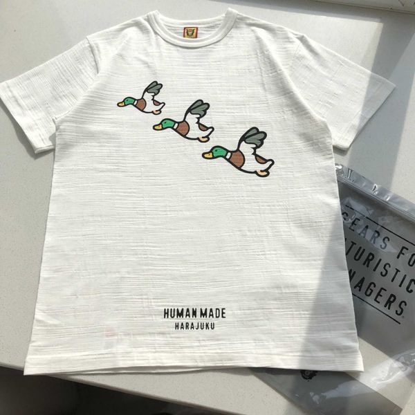 

men's t-shirts human tee made cotton summer 2023 leisure casual harajuku opening three ducks bamboo cylinder couple short sleeve t-shir, White;black