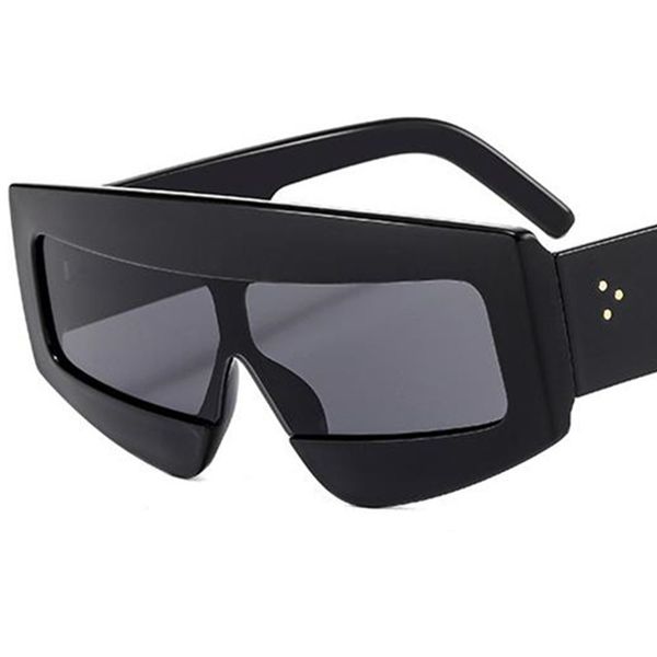 

new sunglasses siamese lens sun glasses anti-uv spectacles windproof eyewear oversize frame eyeglasses ornamental, White;black