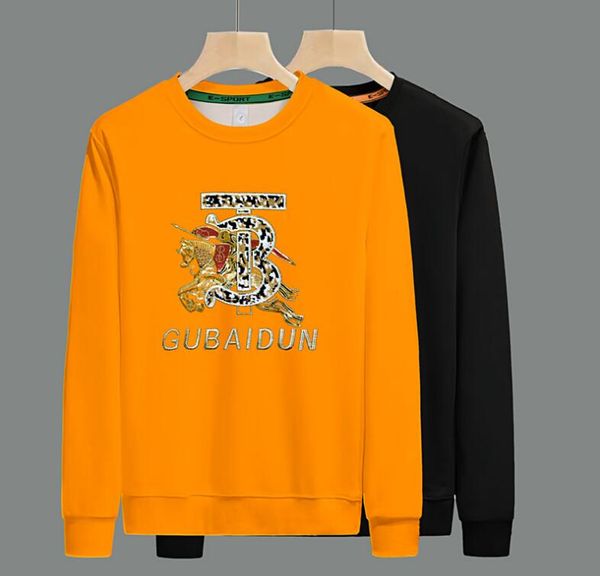 

n5202 spring hip hop man sweatshirt mens hoodie jumper war-horse sequin designer hoodies streetwear pullover men's clothing, Black