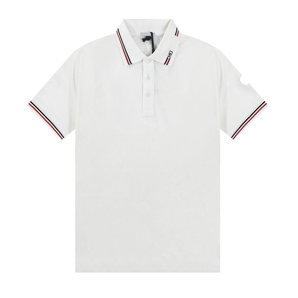 

designer mens t shirts embroidery badge summer men's stripe polo business casual cotton polo shirt short sleeve t shirt size m//xl/xxl, White;black