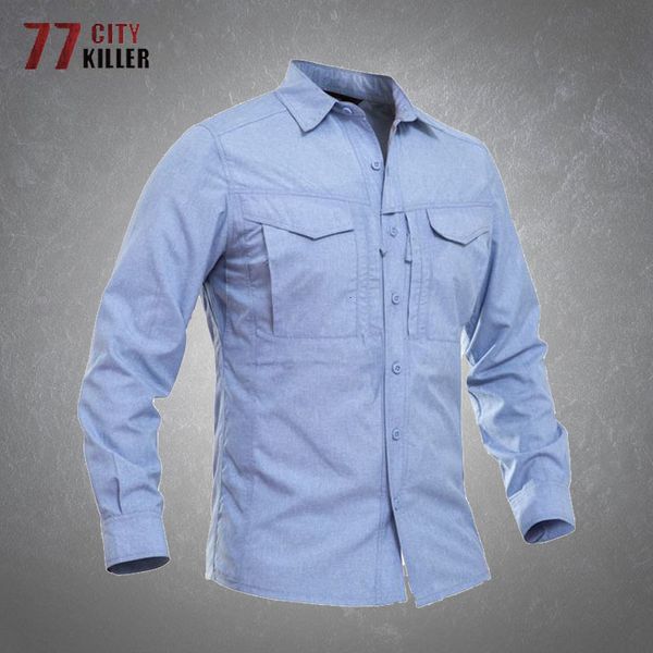 

men's casual shirts tactical shirt men quick dry breathable casual commute business long sleeve shirts outdoor hiking climbing mens mil, White;black