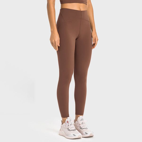 

l358 pa66 yarn fabric yoga pants low-friction high rise tight running sweatpants nude sense leggings contoured curved line design women trou