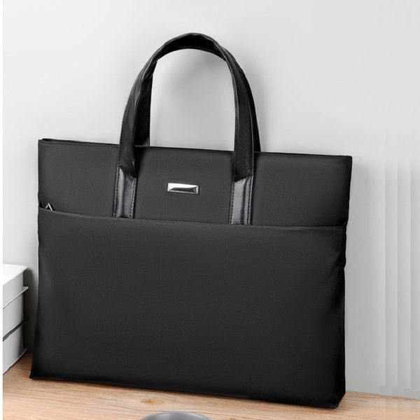 

business lapbag package high grade briefcase men's handbag official large capacity waterproof black blue gray custom logo