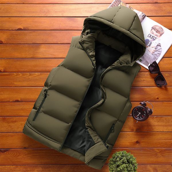 

men's vests vest fashion hooded clothing puffer s sleeveless jacket outdoor wear warm waistcoat men coats plus size 7xl 230225, Black;white
