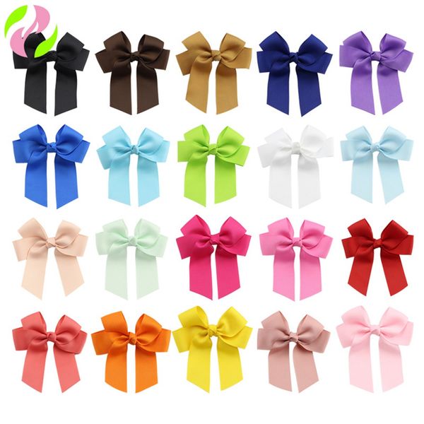 

new fashion long ribbon hair bow barrettes hair clips girls hairgrips ponytail clips for kids hairpins hair accessories 1747, Slivery;white