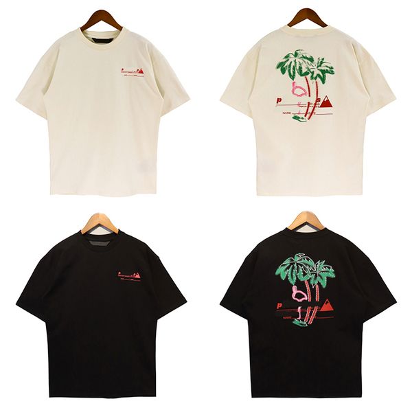 

mens designer shirt palm womens t-shirt new vintage tree summer beach print casual short sleeve size s/m//xl, White;black
