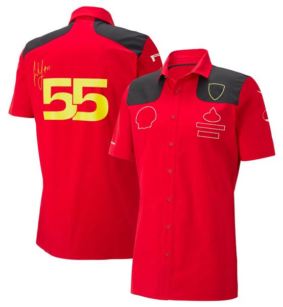 

2023 season new team shirt f1 formula one racing suit red short-sleeved t-shirt men's menswear customization