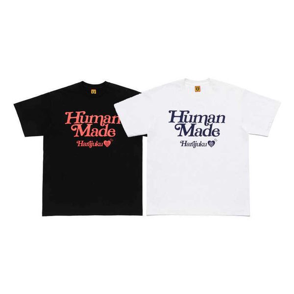 

men's t-shirts human tee made cotton summer 2023 leisure casual love letter men women lovers versatile short sleeve t-shirt, White;black