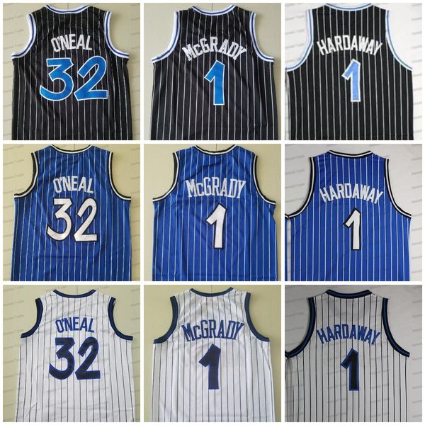 

retro mcgr shaq jersey penny tracy mcgrady 32 shaquille white blue mens stitched jerseys classics throwback, Black;red