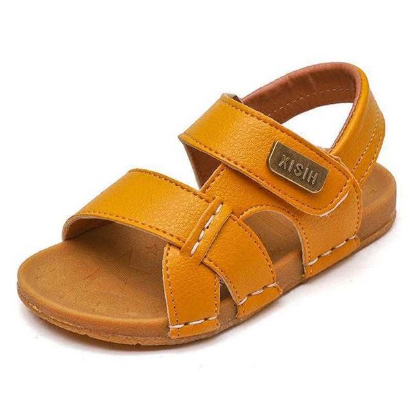 

sandals 2019 summer children sandals boys shoes for kids toddler soft antislip beach sandals baby girls pu leather casual flat sandals z0225, Black;red