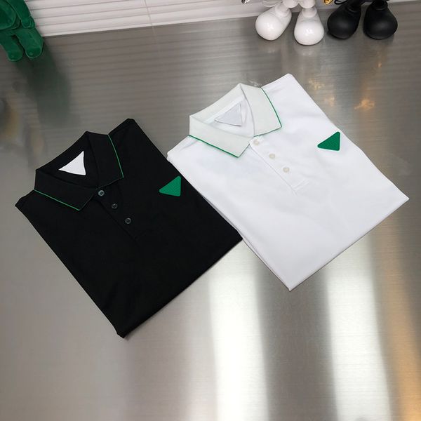 

2023 new men's short-sleeved polo shirt light luxury brand design casual comfortable short-sleeved top, White;black