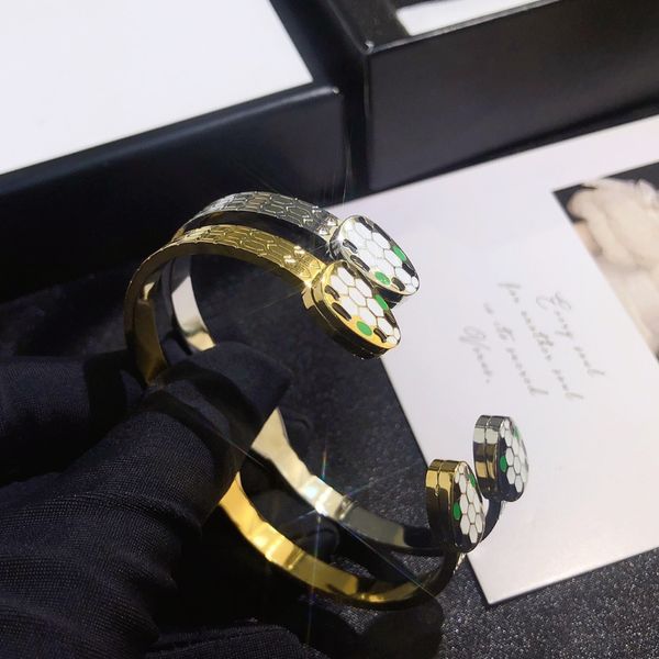 

europe fashion bracelets women designer bangle brandjewelry gold plated stainless steel wedding lovers gift bangles wholesale s170, Black