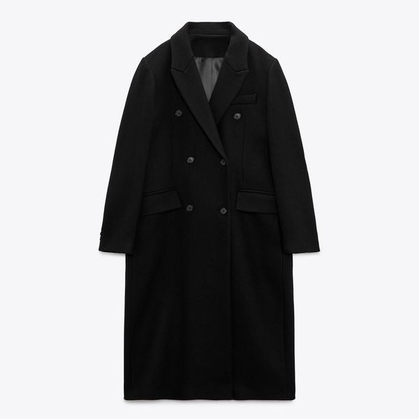 

women's wool blends cos lris autumn clothing black fashion trend lapel longsleeved blend neutral wind coat 8537744 230227