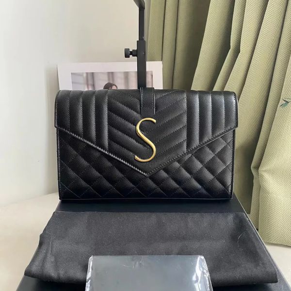 

genuine leather wallet cross body bags summer designers shoulder buckle fashion bag men tote metal chain woc handbags clutch pochette caviar