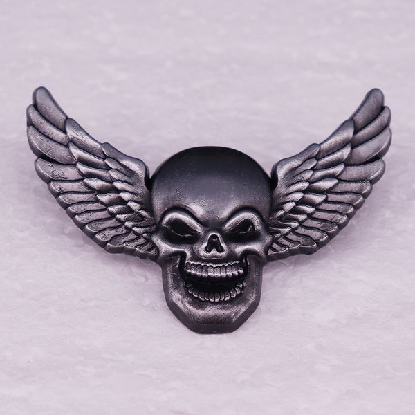 

skeleton death with wings brooch cute anime movies games hard enamel pins collect metal cartoon brooch backpack hat bag collar lapel badges, Blue