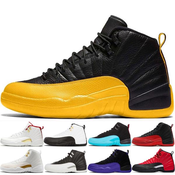 

12 12s man basketball shoes university gold white winterized wolf grey university blue the master michigan college navy deep royal212q