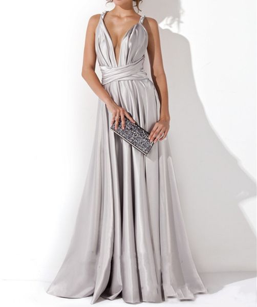 

silver satin evening dress 2023 for women halterneck backless arab muslim prom gowns long formal party dresses robe de soiree, Black;red