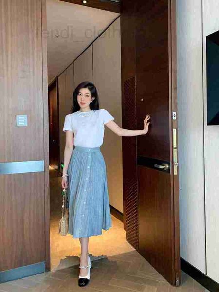 

skirts designer shenzhen nanyou high-end spring and summer 22 fresh white tanning blue rhinestone pleated skirt bjq8, Black
