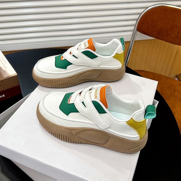 

dress shoes women's white sneakers hook loop platform tennis sewing spring autumn casual breath female 230227, Black