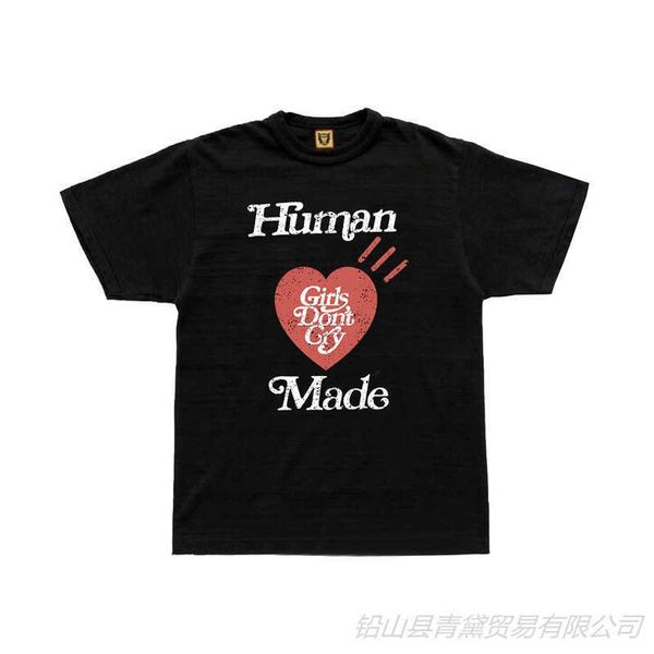

men's t-shirts human tee made cotton summer 2023 leisure casual versatile love letter printed women's short sleeve t-shirt, White;black