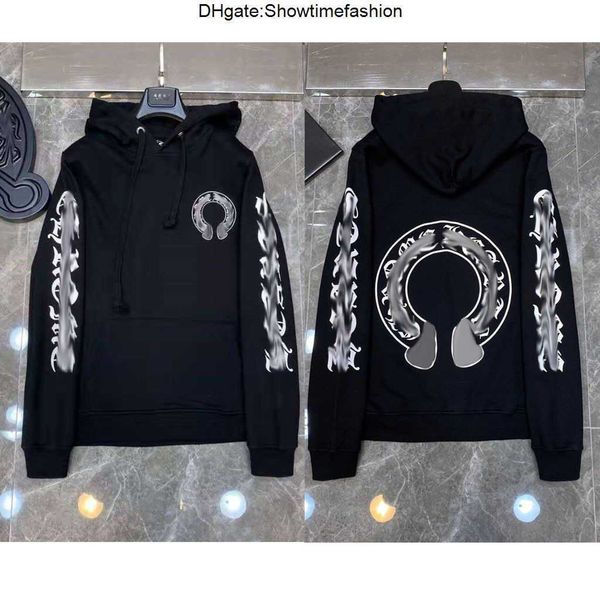 

ch hoodies sweatshirts 2022 winter print pullover chrome hooded hearts arm quality ch loose chromeheart sanskrit ts2 vdoj 8vzf, Black