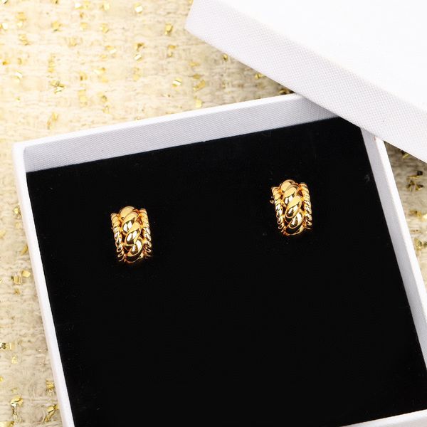 

2023 luxury quality charm dangle small half round shape drop earring in 18k gold plated have stamp ps3194, Silver