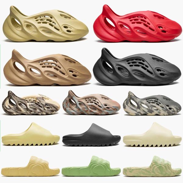 

discount slippers men woman comfortable sandals glow green soot onyx black bone resin desert sand pure foam slides mens slide 10a1066