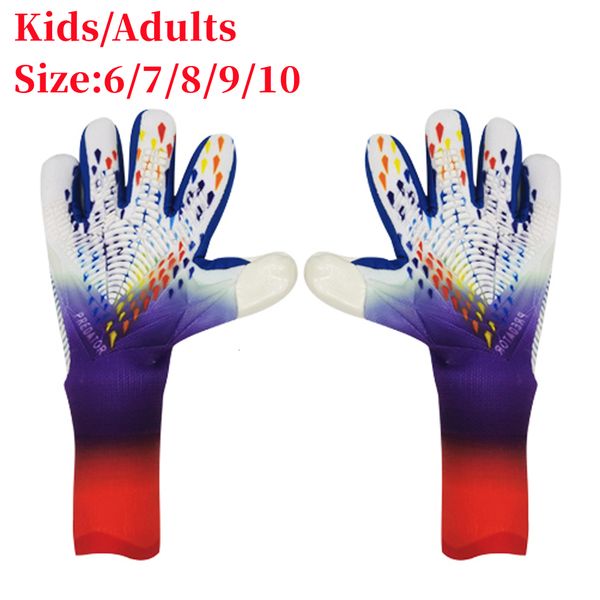 

sports gloves goalkeeper gloves kids adults antislip goalie gloves latex grip professional soccer protection football men women match gloves, Black