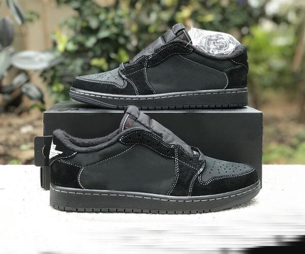 

shoes 1 low og black phantom men travis 1s outdoor sports sneakers original dm7866-001 us 5.5-13