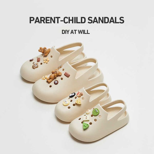 

sandals utune parentchildren summer sandals soft rebound kids beach shoes for 314y toddler boys and girls slippers charms diy matched z0225, Black;red
