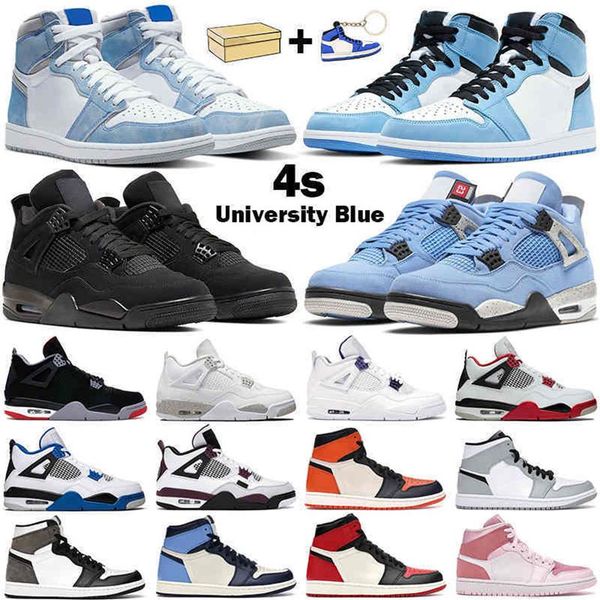 

2021 basketball shoes men women 4s university blue 4 white oreo black cat 1s high og hyper royal dark mocha unc mens sports sneake2228