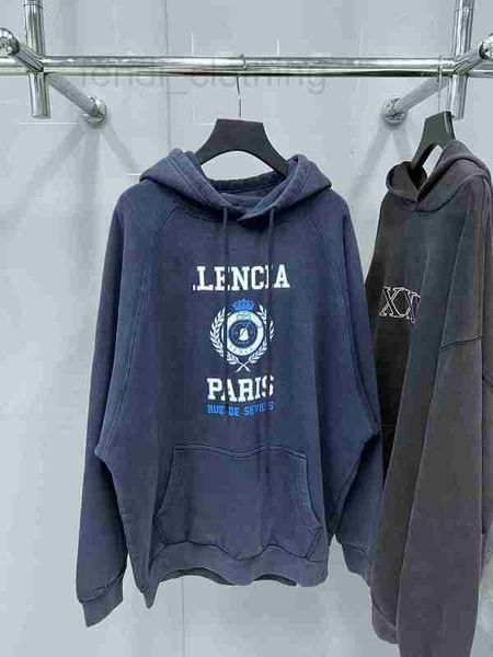 

men's hoodies & sweatshirts designer autumn and winter high edition b family crown scissors print pullover hood loose fashion br velvet, Black