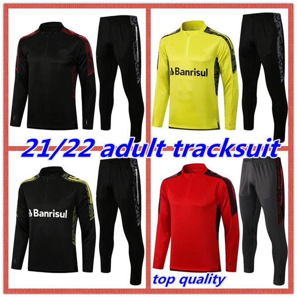 

21 22 brazils internacional guerrero soccer tracksuit long zipper jacket 2021 2022 flamenco sao paulo man football training 227r, Black