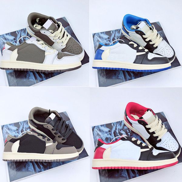 

2023 kid jumpman 1 1s low basketball shoes black white toddler green game royal obsidian chicago athletic sneakers multi-color tie-dye outdo