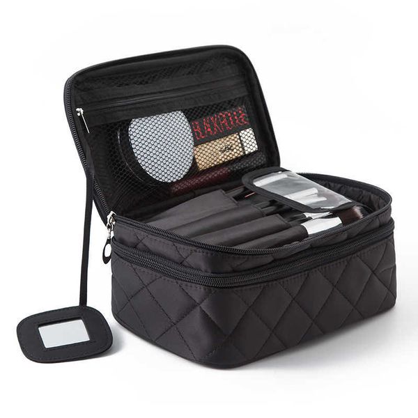 

cosmetic organizer storage bags high capacity women waterproof double layer travel makeup toiletry pouch multifunction beauty case y2302