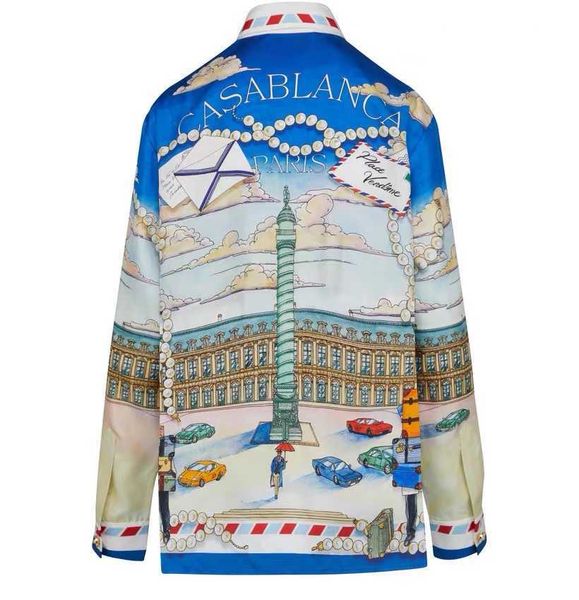 

casablanca hawaii beach shirt men and women place casa resort style silk twill shirt, White;black