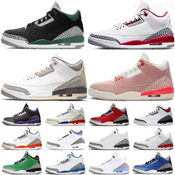 

basketball shoes jumpman 3s cardinal red pine green rust pink midnight navy racer blue fragment court purple cool grey2716