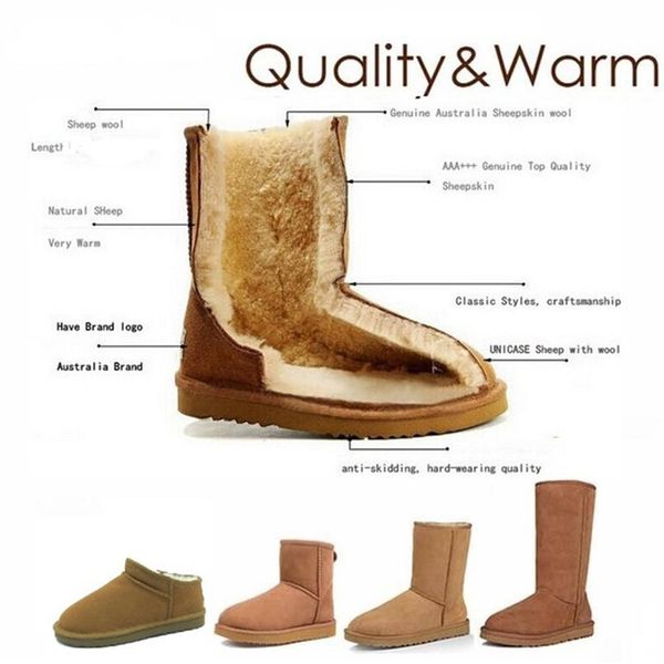 

2021 wgg women's classic tall boots womens boots boot snow boots winter boot leather boot us size 2063, Black