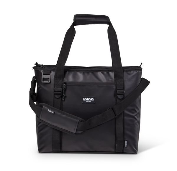 

igloo 30 can getaway durable tote soft sided cooler black compass
