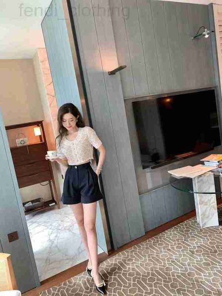 

two piece dress designer shenzhen nanyou high-end spring and summer french romantic water soluble lace small round neck with pearl button qw, White