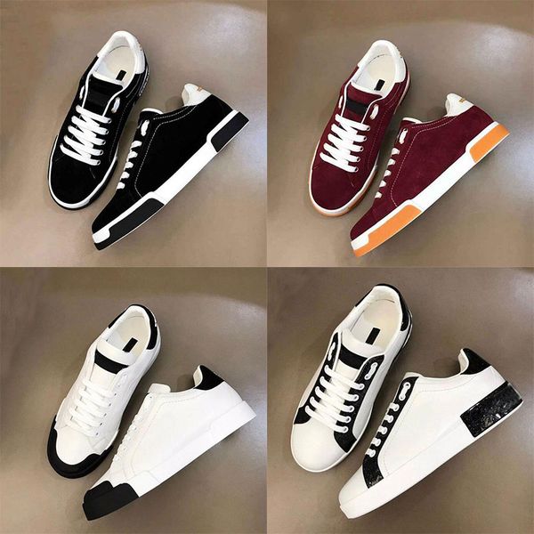 

luxury 22s/s white black leather calfskin sneakers shoes nappa portofins famous brands comfort outdoor trainers men's casual walking eu
