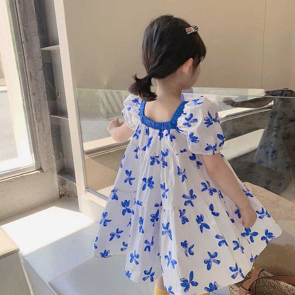 

girl's dresses summer blue floral dress elegant lolita child backless little girls clothing dress children dresses party princess sundr, Red;yellow