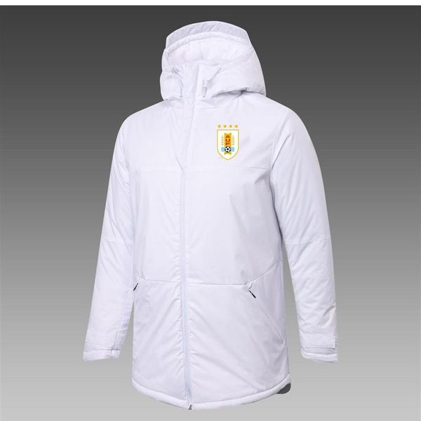 

mens uruguay national football team down winter jacket long sleeve clothing fashion coat outerwear puffer soccer parkas team emble207u, Black