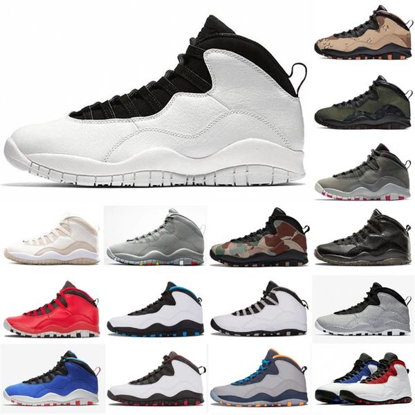 

jumpman 10 10s mens basketball shoes desert camo seattle cement class of 2006 cool grey i'm back men athletic sports sneakers2394