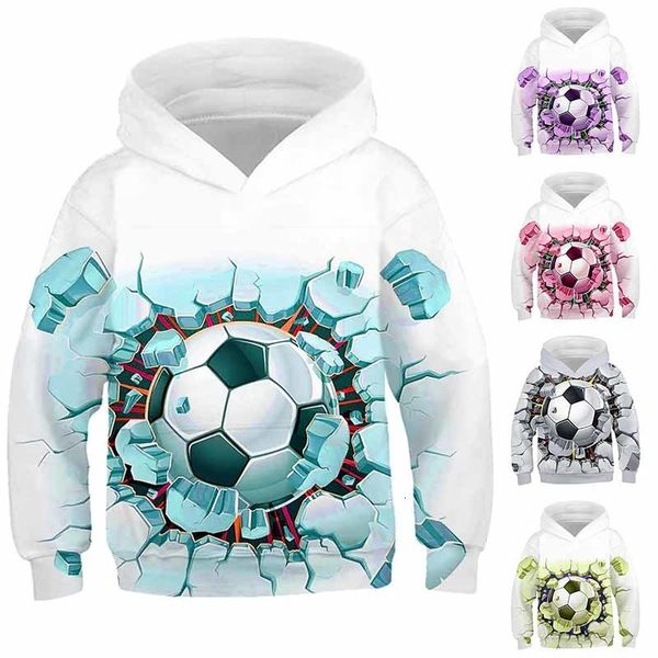 

hoodies sweatshirts winter kids round neck oversized pocket sweater hooded pullover boys 3d print autumn child football long sleeve 230227, Black