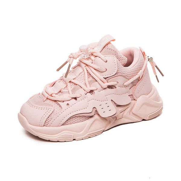 

girls' sports shoes spring and autumn 2023 1 fashion mesh chil1en's shoes boys' father shoes baby casual shoes, Black