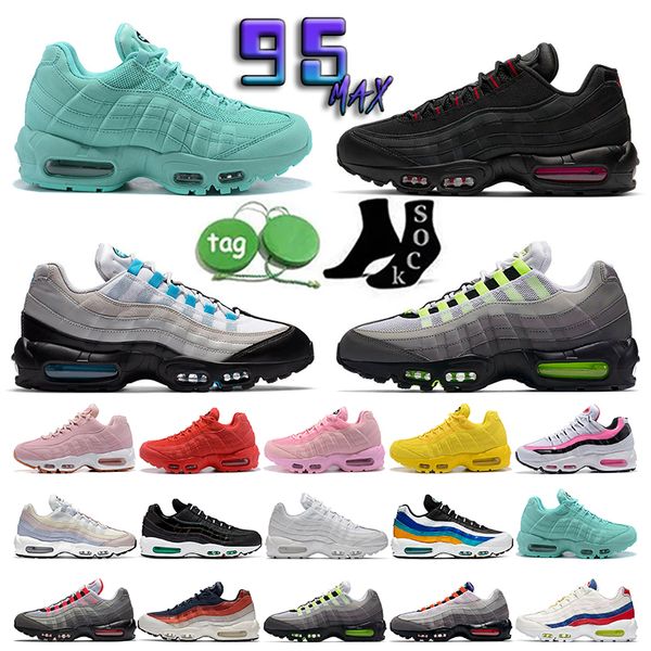 

95s cushion running shoes women mens 95 iron grey white multi dark army driftwood pink triple black speed lacing sneakers sports size 36-46