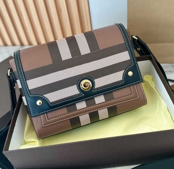 

new check messenger bag women flap classic crossbody single shoulder bags woman designer handbags small purse canvas genuine leather wide